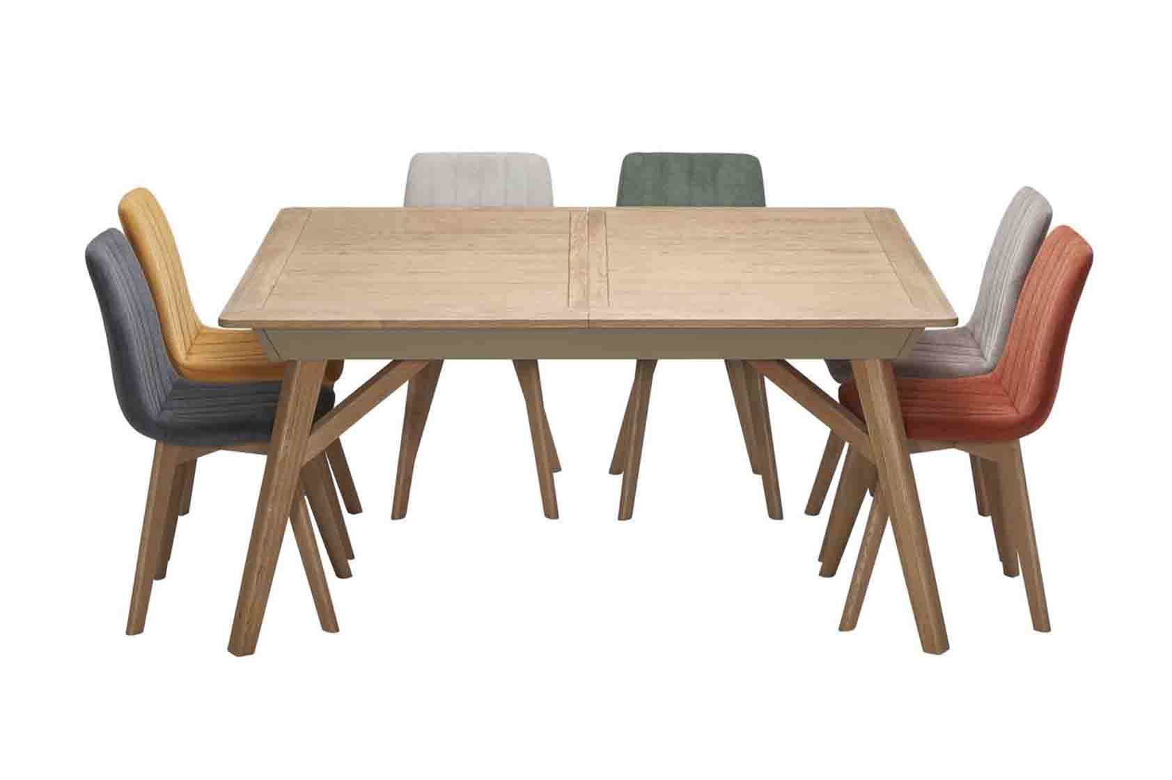 Chaise SOLANGE -chaise fixe tissu et chêne haut de gamme