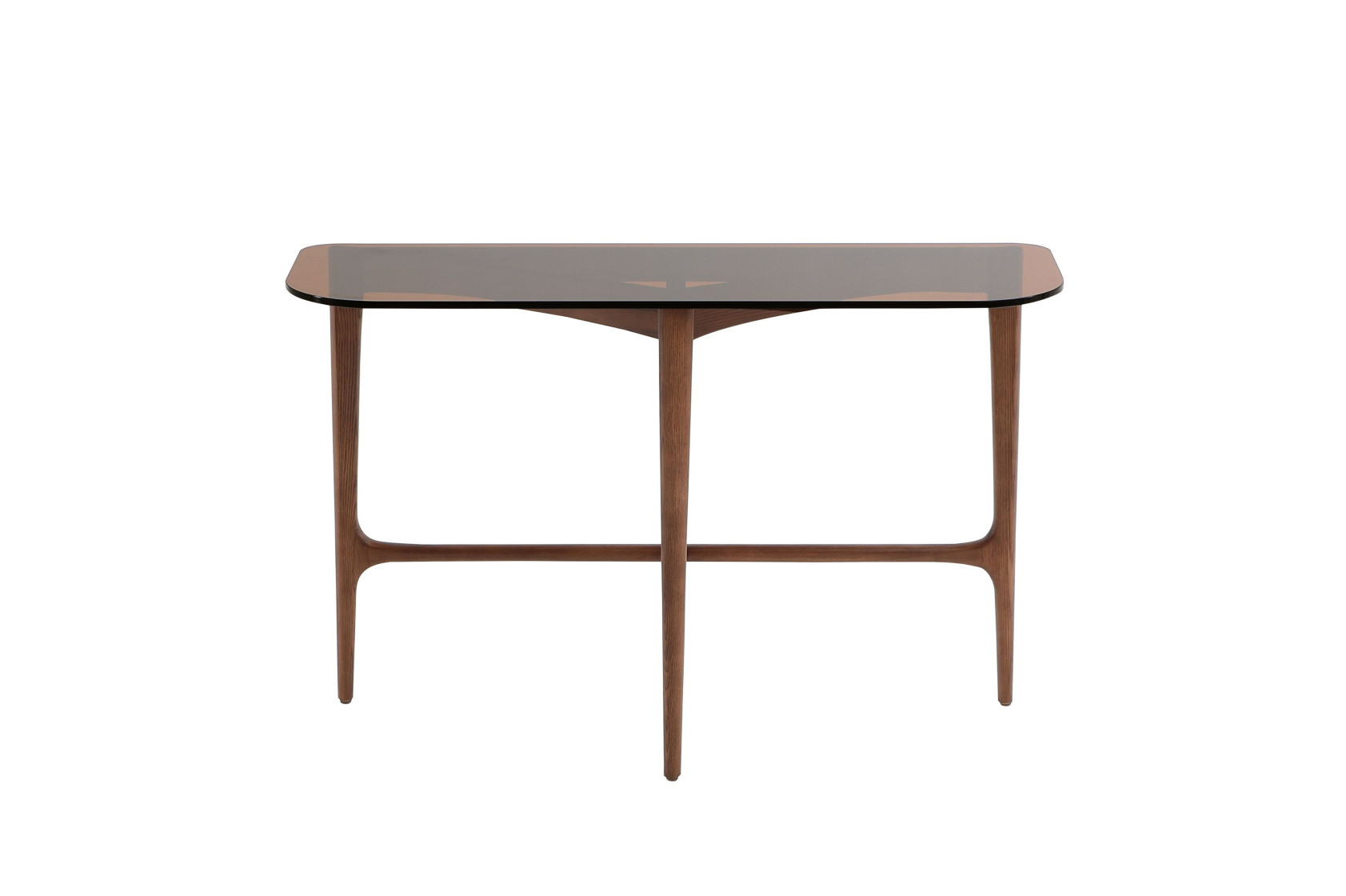 Console verre trempé et bois massif SYMPHONIE