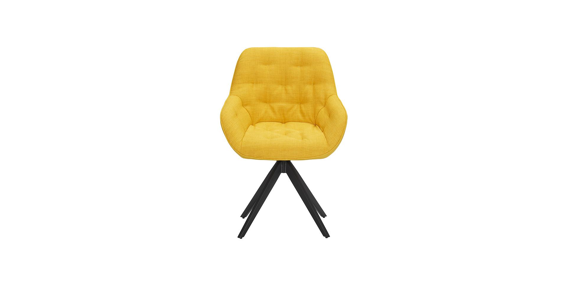 chaise de salon en tissus jaune