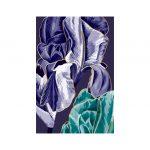 tableau art fleur iris bleu