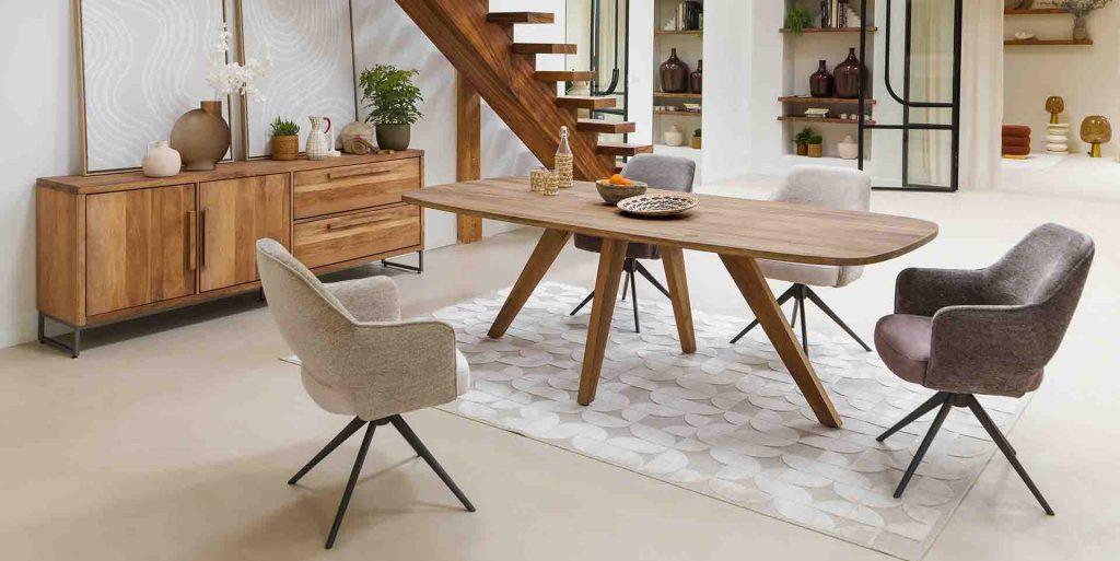Table de salle à manger extensible en bois de manguier HIMALAYA