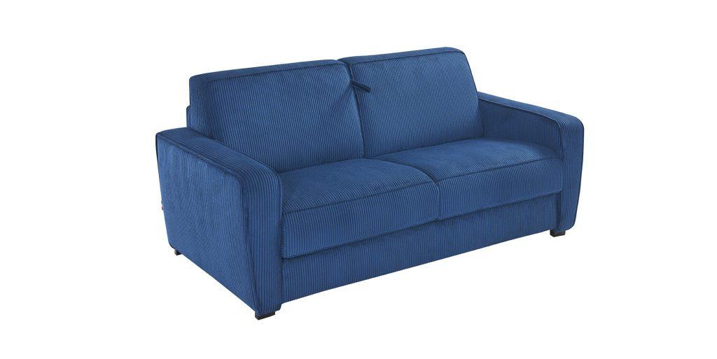 canapé 3 places convertible tissu bleu