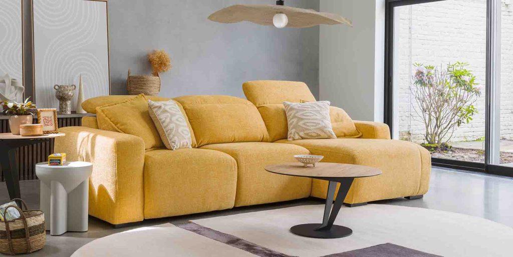 canapé d'angle relax tissu assises coulissantes Melani