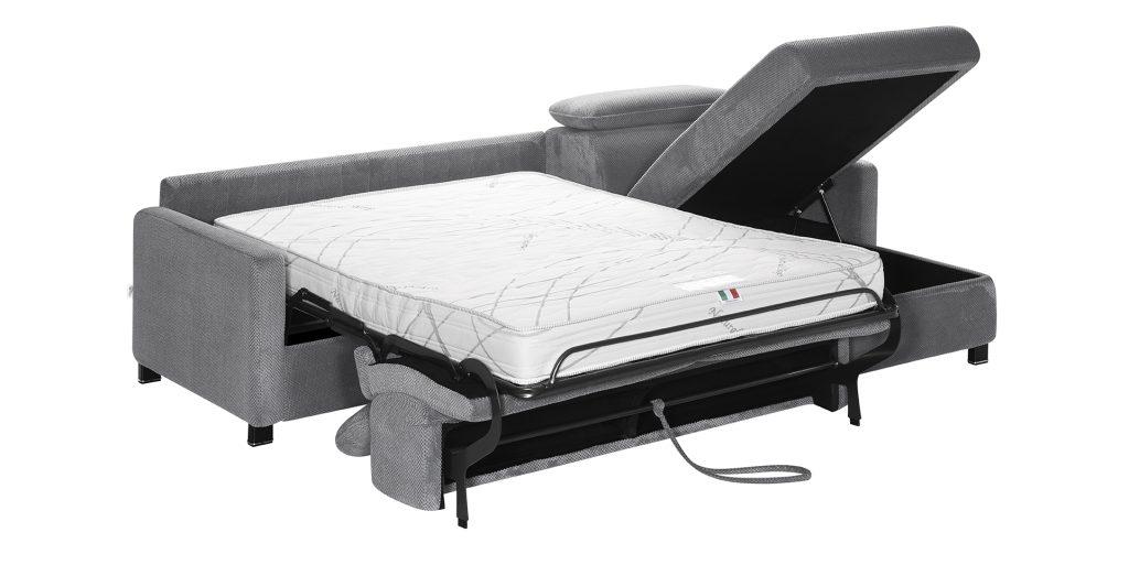 canapé chaise longue convertible coffre rangement ouvert Dakosi