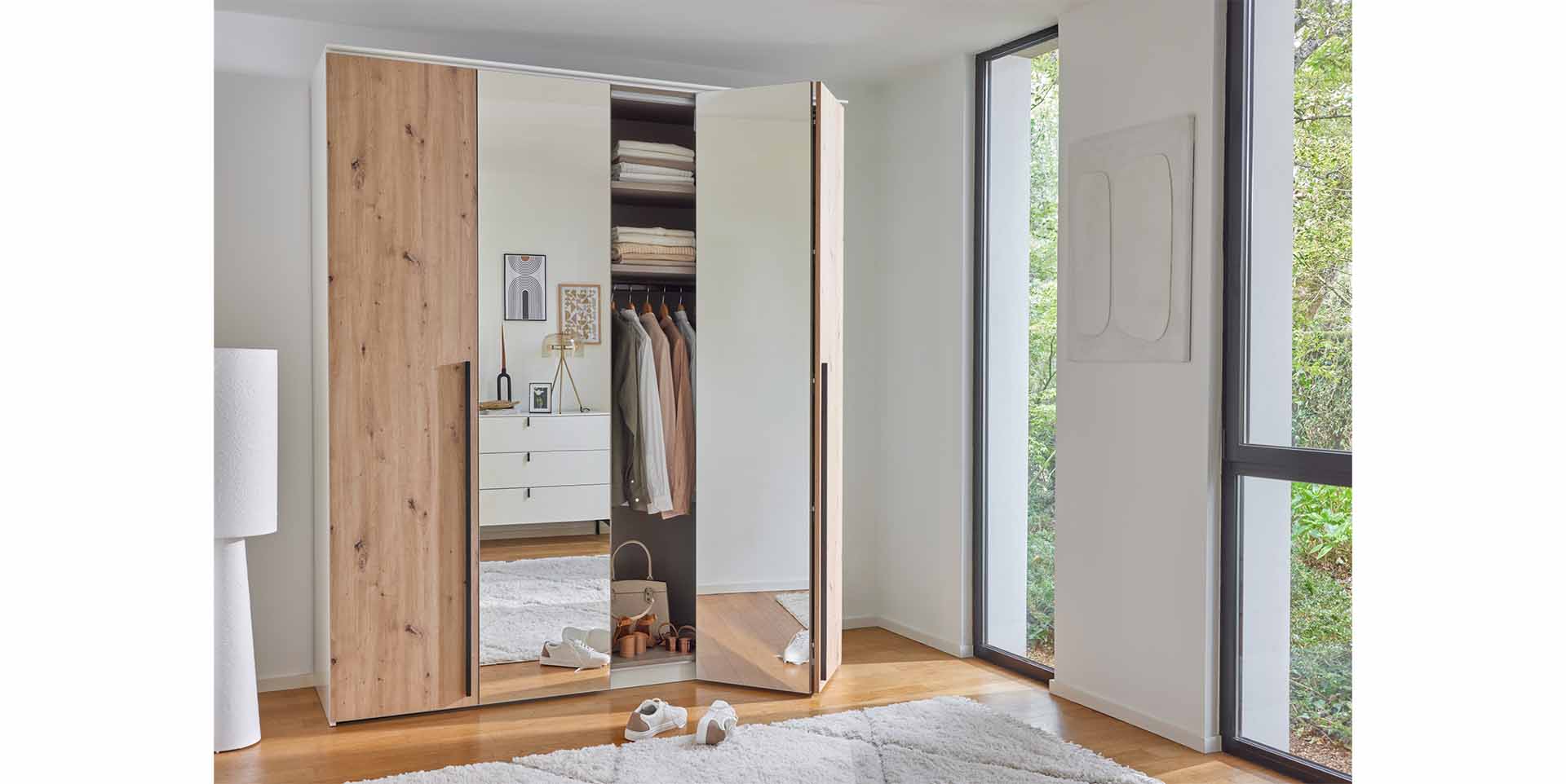 Slider Armoire portes pliantes avec miroir OPALE (image 1)