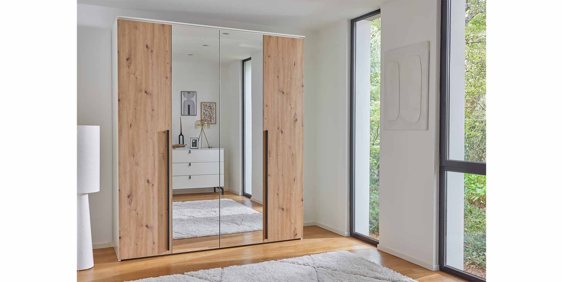 Slider Armoire portes pliantes avec miroir OPALE (image 3)