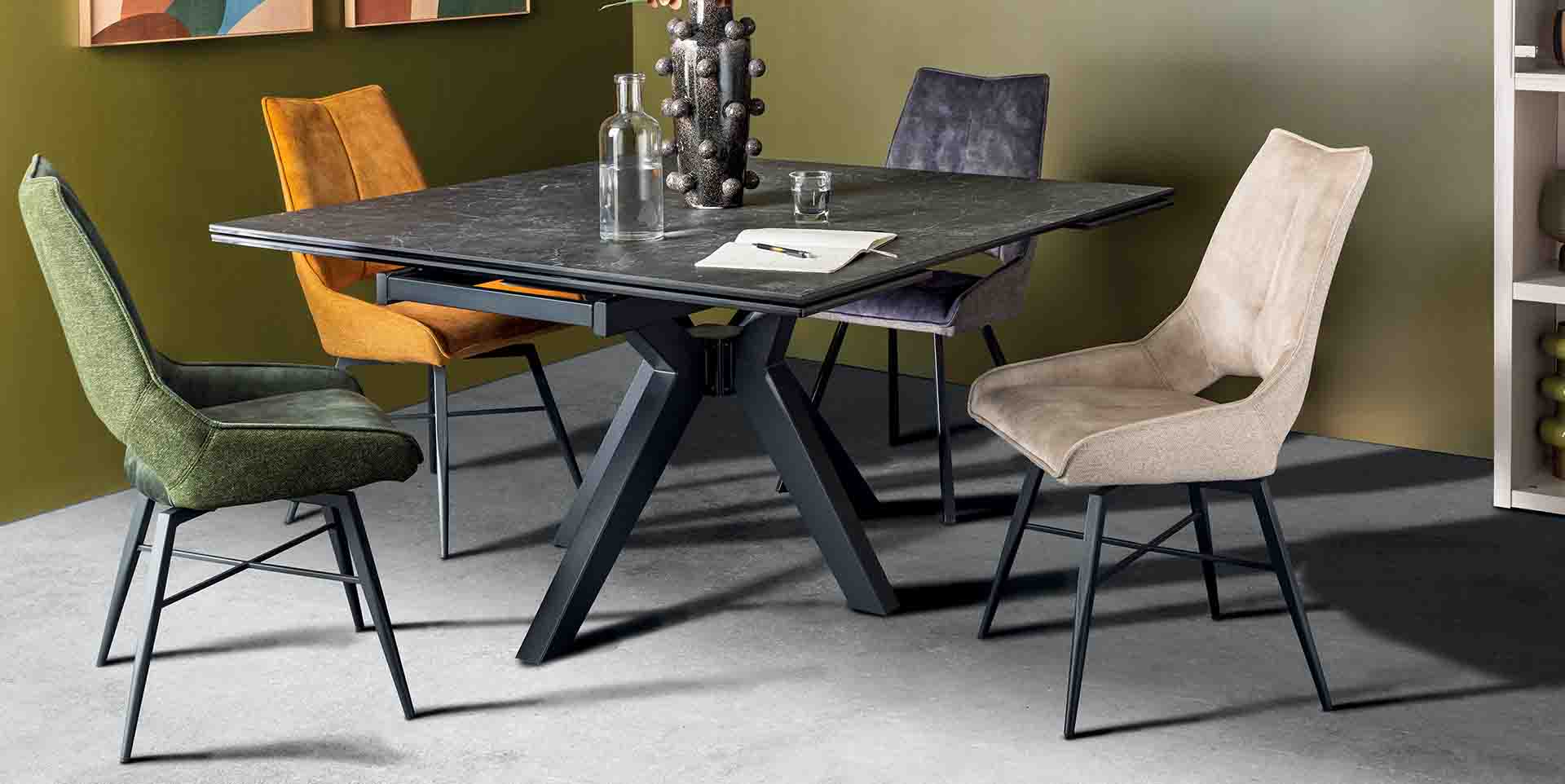 Slider Chaise en tissu pivotante LEO (image 1)