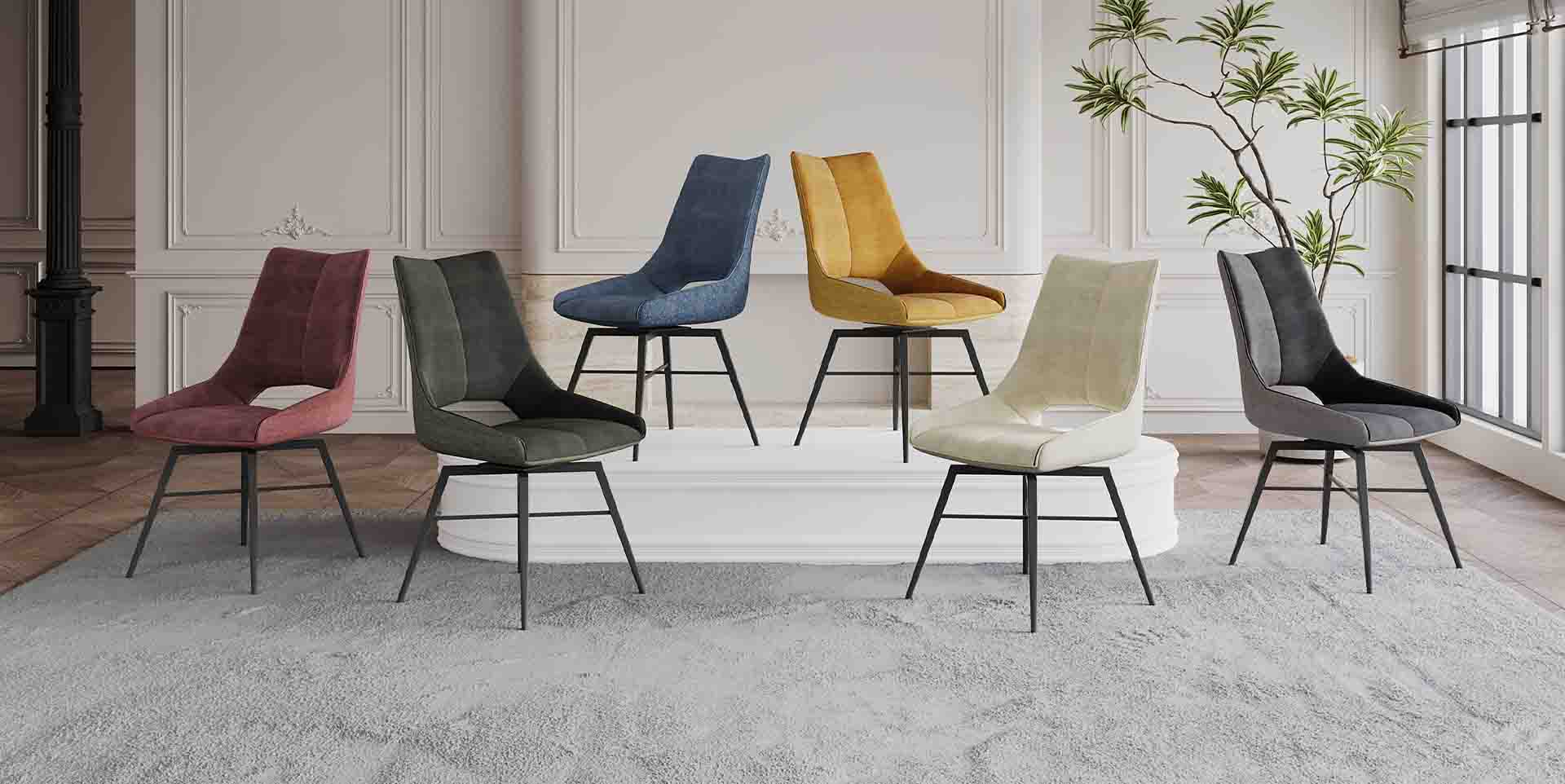 Slider Chaise en tissu pivotante LEO (image 3)