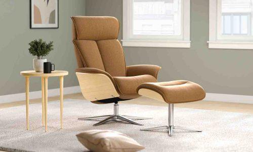 Fauteuil relaxation avec repose pieds SOLVEIG 5500 SP W tissu 1